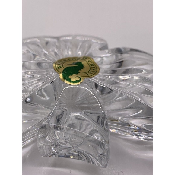 Waterford Crystal Lucky Shamrock Clear Collectible Hand Cooler Paperweight - Picture 8 of 10